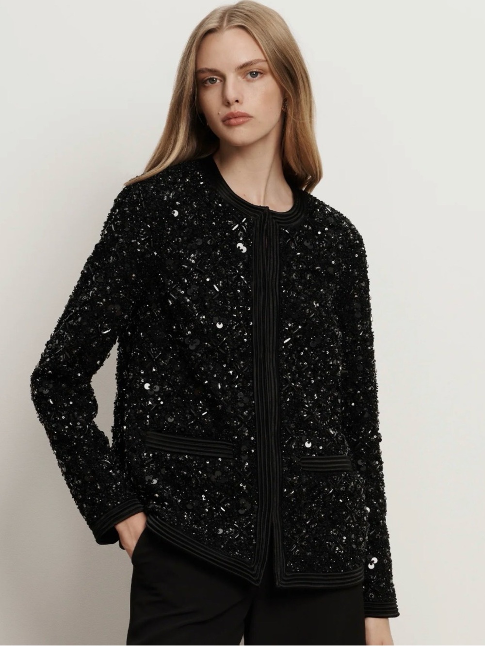 Veronica Beard Rosine Jacket -  Embellished Black Jacket